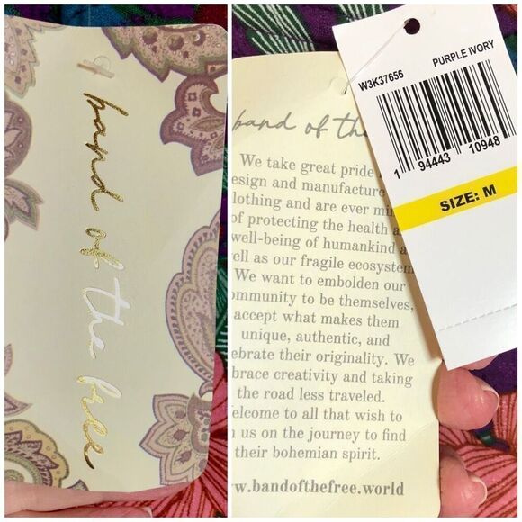 BOG - 🎉HPx2 🎉 BAND OF THE FREE - NWT Aimee Purple/Cream Floral Puff-Sleeve Mini - Picture 13 of 16